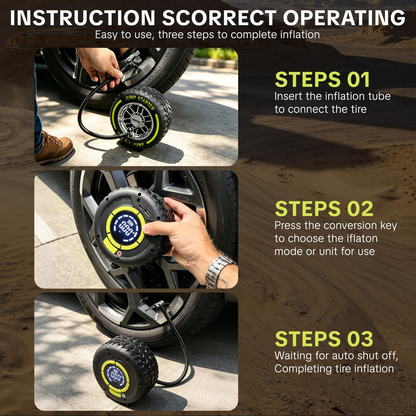 Portable Air Compressor Tire Inflator – 6000mAh Rechargeable Pump with 150 PSI Power, LED Flashlight & Car Battery Jump Starter